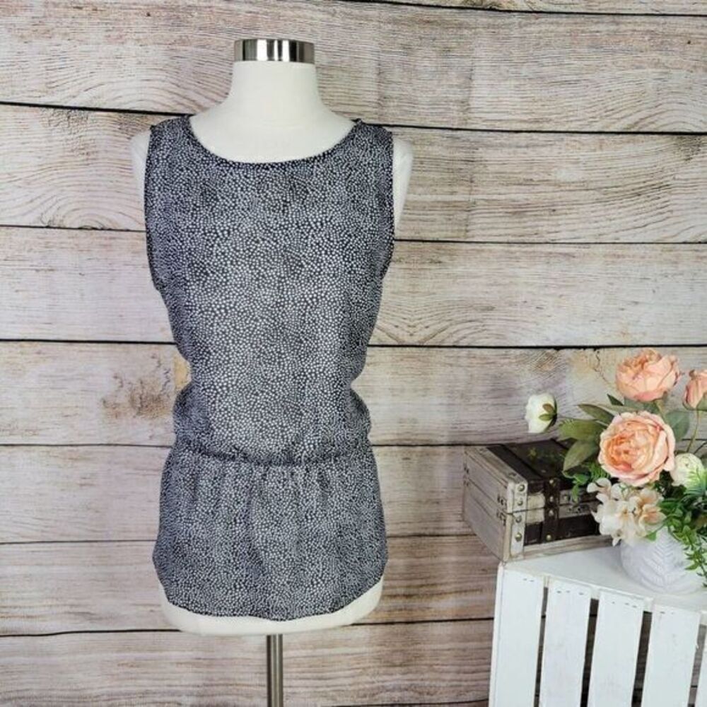 NWT Sandro Studio Polka Dot Peplum Ruffle Sheer Top Large